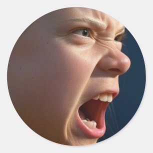 Schreeuwend Meisje grote ronde stickers
