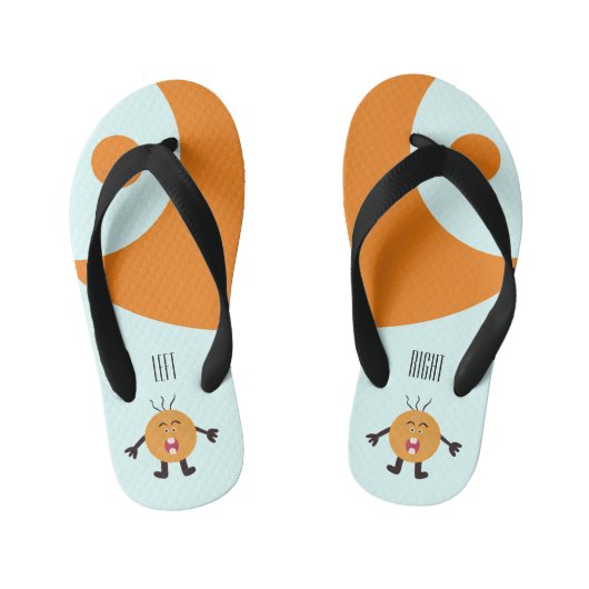 Schreeuwend oranje lichaam kinder teenslippers (Voetbed)