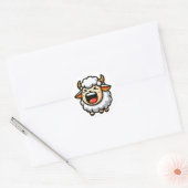 Schreeuwend Schattige Schaap Ronde Sticker (Envelop)