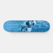Schreeuwende blauwe schedels skateboard (Horizontaal)