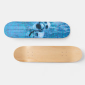 Schreeuwende blauwe schedels skateboard (Horizontaal)