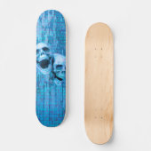 Schreeuwende blauwe schedels skateboard (Voorkant)