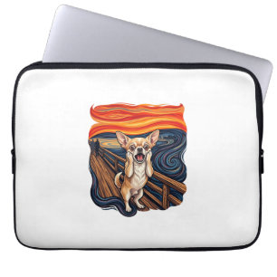 Schreeuwende Chihuahua Hond Schreeuw Brug_1 Laptop Sleeve