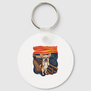 Schreeuwende Chihuahua-hond Schreeuwbrug_1 Sleutelhanger