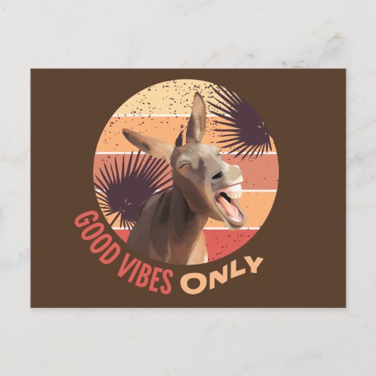 Schreeuwende ezel - alleen goede vibes briefkaart (Voorkant)