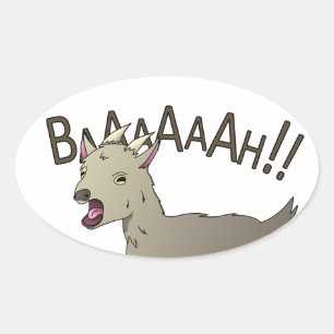 Schreeuwende geit doedel noedel Design Ovale Sticker