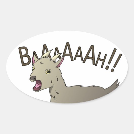 Schreeuwende geit doedel noedel Design Ovale Sticker (Voorkant)
