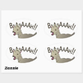 Schreeuwende geit doedel noedel Design Ovale Sticker (Vel)