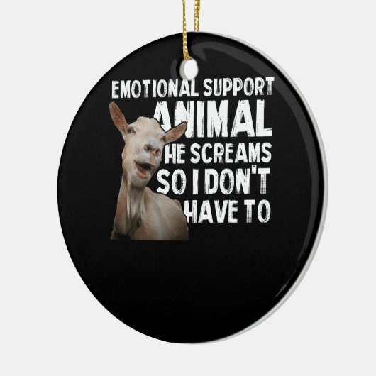 Schreeuwende Geit Emotionele Ondersteuning Dierlij Keramisch Ornament (Links)