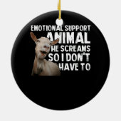 Schreeuwende Geit Emotionele Ondersteuning Dierlij Keramisch Ornament (Achterkant)