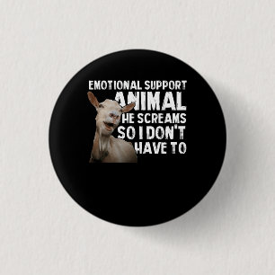 Schreeuwende Geit Emotionele Ondersteuning Dierlij Ronde Button 3,2 Cm