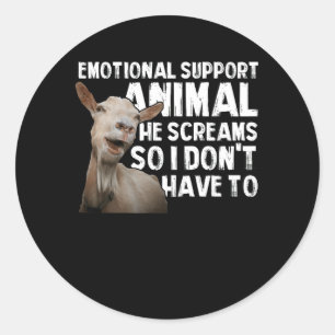 Schreeuwende Geit Emotionele Ondersteuning Dierlij Ronde Sticker