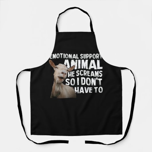 Schreeuwende Geit Emotionele Ondersteuning Dierlij Schort (Voorkant)