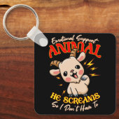 Schreeuwende Geit Emotionele Ondersteuning Dierlij Sleutelhanger (Voorkant)