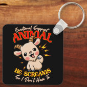 Schreeuwende Geit Emotionele Ondersteuning Dierlij Sleutelhanger (Achterkant)