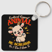 Schreeuwende Geit Emotionele Ondersteuning Dierlij Sleutelhanger (Achterkant)