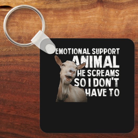 Schreeuwende Geit Emotionele Ondersteuning Dierlij Sleutelhanger (Voorkant)