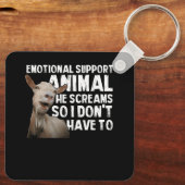 Schreeuwende Geit Emotionele Ondersteuning Dierlij Sleutelhanger (Achterkant)