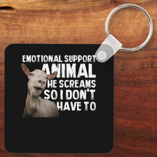 Schreeuwende Geit Emotionele Ondersteuning Dierlij Sleutelhanger (Achterkant)