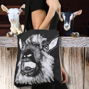 Schreeuwende Geit Grappig Jazzy Monochroom Rare Di Tote Bag