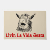 Schreeuwende Geit Grappige Slogan Leven Het Leven Deurmat (Voorkant)