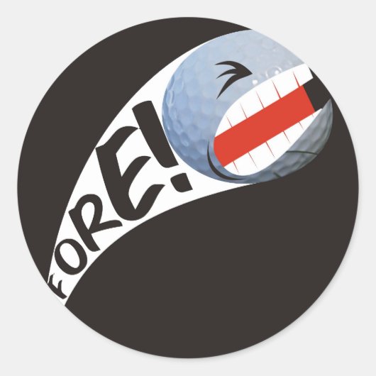 Schreeuwende golfbal ronde sticker (Voorkant)