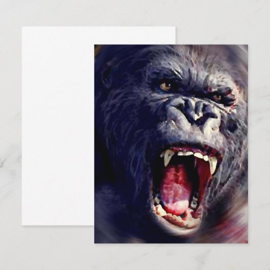 Schreeuwende Gorilla Uitnodigingen (Voorkant / Achterkant)