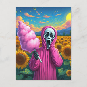 Schreeuwende Holding Katoen Snoep in Zonnebloemvel Briefkaart