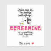 Schreeuwende kaketoe met tekst sticker (Vel)