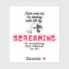 Schreeuwende kaketoe met tekst sticker