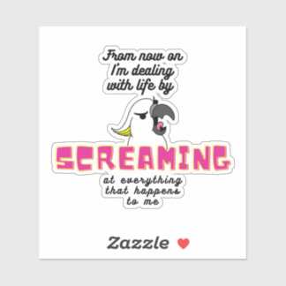 Schreeuwende Kaketoe Met Tekst Sticker