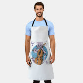 Schreeuwende kat muzikant spelen cello schort (Gedragen)