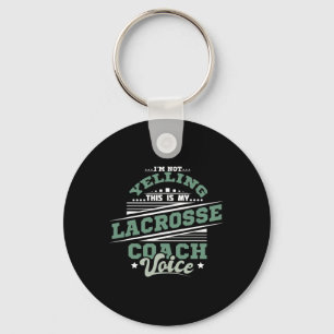 Schreeuwende Lacrosse Coach Stem Sleutelhanger