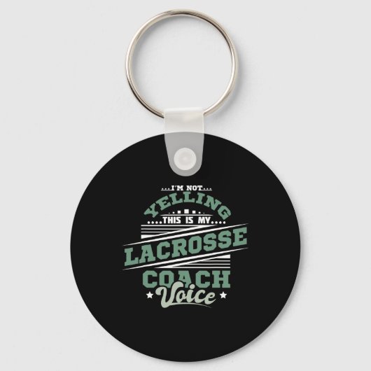 Schreeuwende Lacrosse Coach Stem Sleutelhanger (Voorkant)
