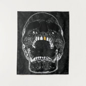 Schreeuwende Man gouden tandschedel Wandkleed (Voorkant)