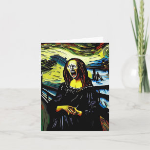 Schreeuwende Mona Lisa Grappig Parodie Portret Kaart