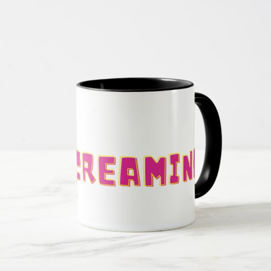 Schreeuwende papegaai met roze tekst mok (Voorkant rechts)