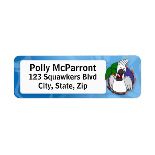 Schreeuwende paraplu kaketoe etiket (Voorkant)