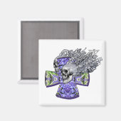 Schreeuwende schedel 2 magneet (Voorkant / Achterkant)