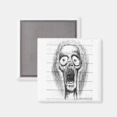 Schreeuwende schedel Guy Magneet (Voorkant / Achterkant)