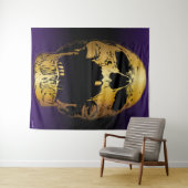 Schreeuwende schedel op Paarse - Schedels Wandkleed (In Situ (horizontaal))