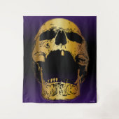 Schreeuwende schedel op Paarse - Schedels Wandkleed (Voorkant)