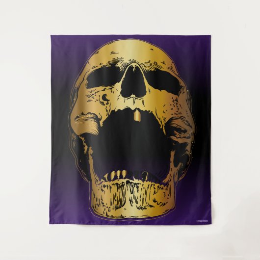 Schreeuwende schedel op Paarse - Schedels Wandkleed (Voorkant)