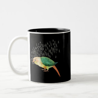 Schreeuwende Turquoise Ananas Groene Wang Conure Tweekleurige Koffiemok