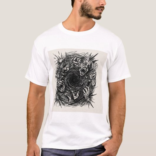 Schreeuwende Void Sketch Art T-Shirt (Voorkant)