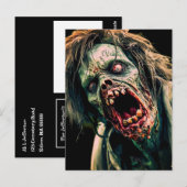 Schreeuwende Zombie Briefkaart (Voorkant / Achterkant)