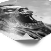 schreeuwende zombie foto afdruk (Hoek)
