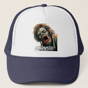 Schreeuwende zombie hersenen trucker pet