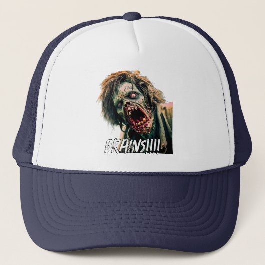 Schreeuwende zombie hersenen trucker pet (Voorkant)