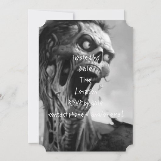 schreeuwende zombie kaart (Achterkant)